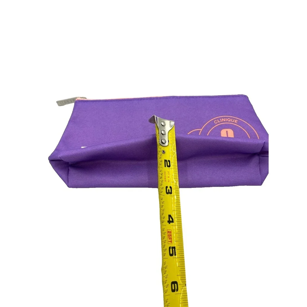 Destination Clinique Cosmetic‎ Makeup Bag 5x10x3 Purple Orange White -Set of 15